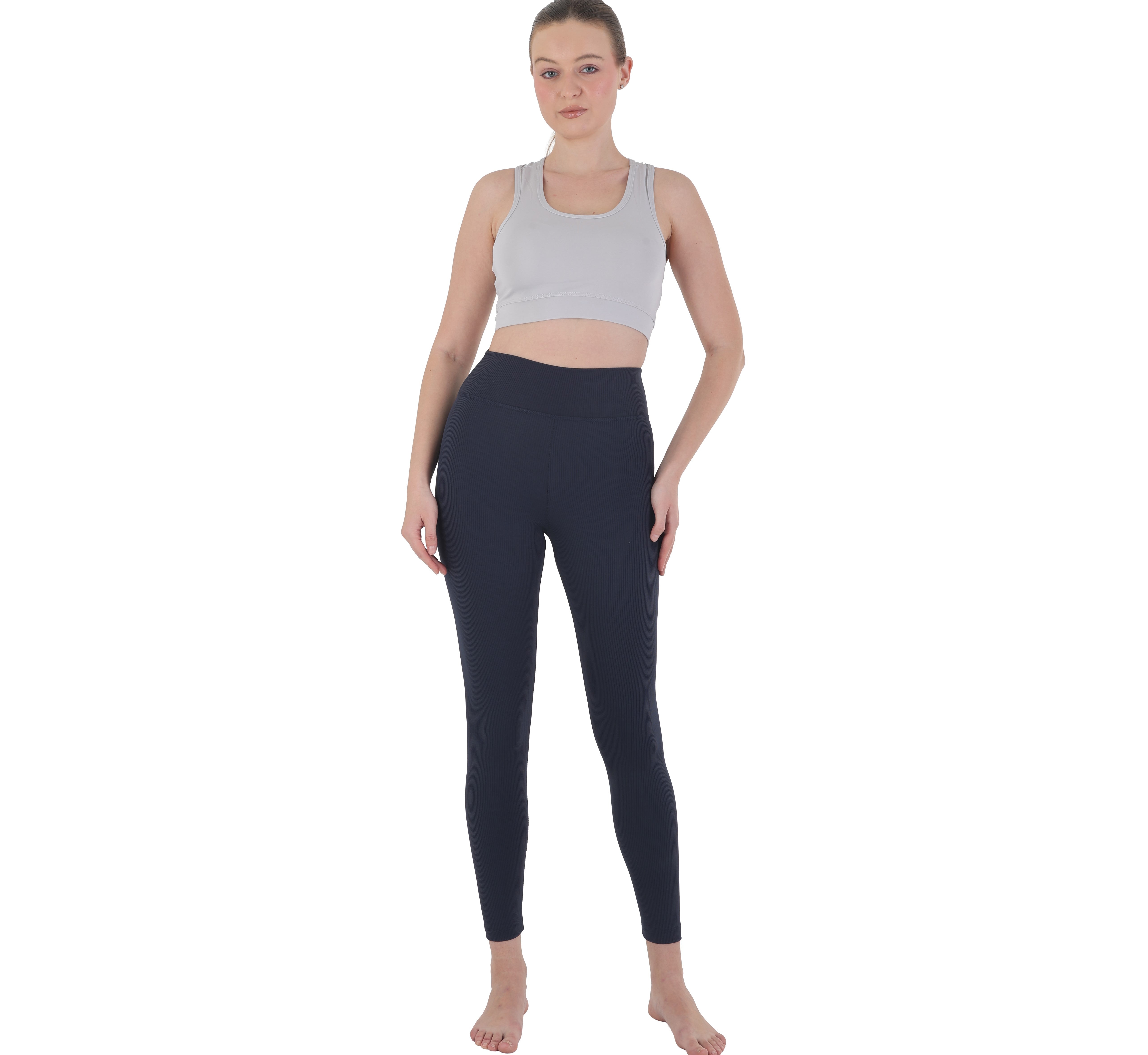 High-Waist Ribbed Seamless Leggings – Sculpting, Squat Proof & Ultra Soft Activewear