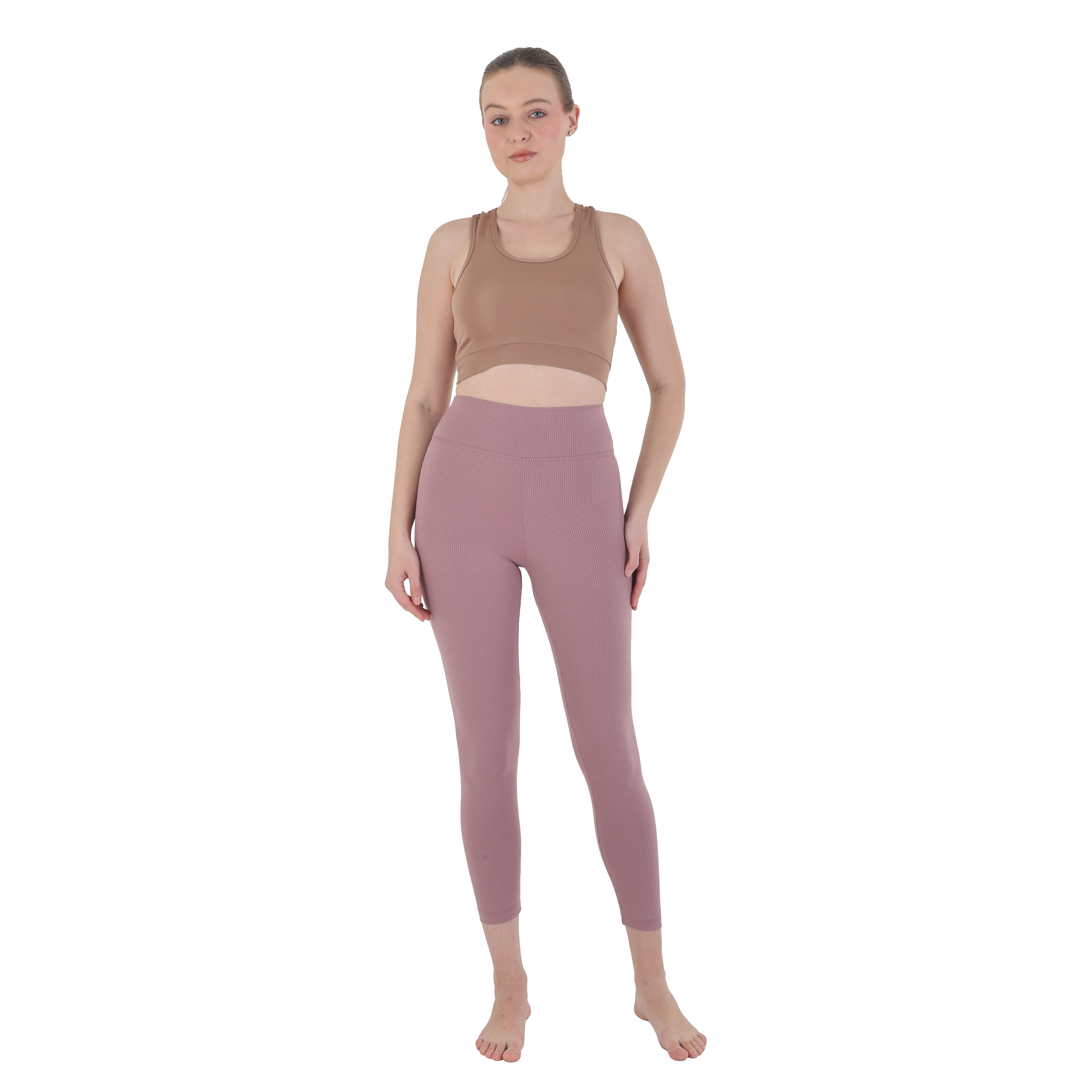High-Waist Ribbed Seamless Leggings – Sculpting, Squat Proof & Ultra Soft Activewear