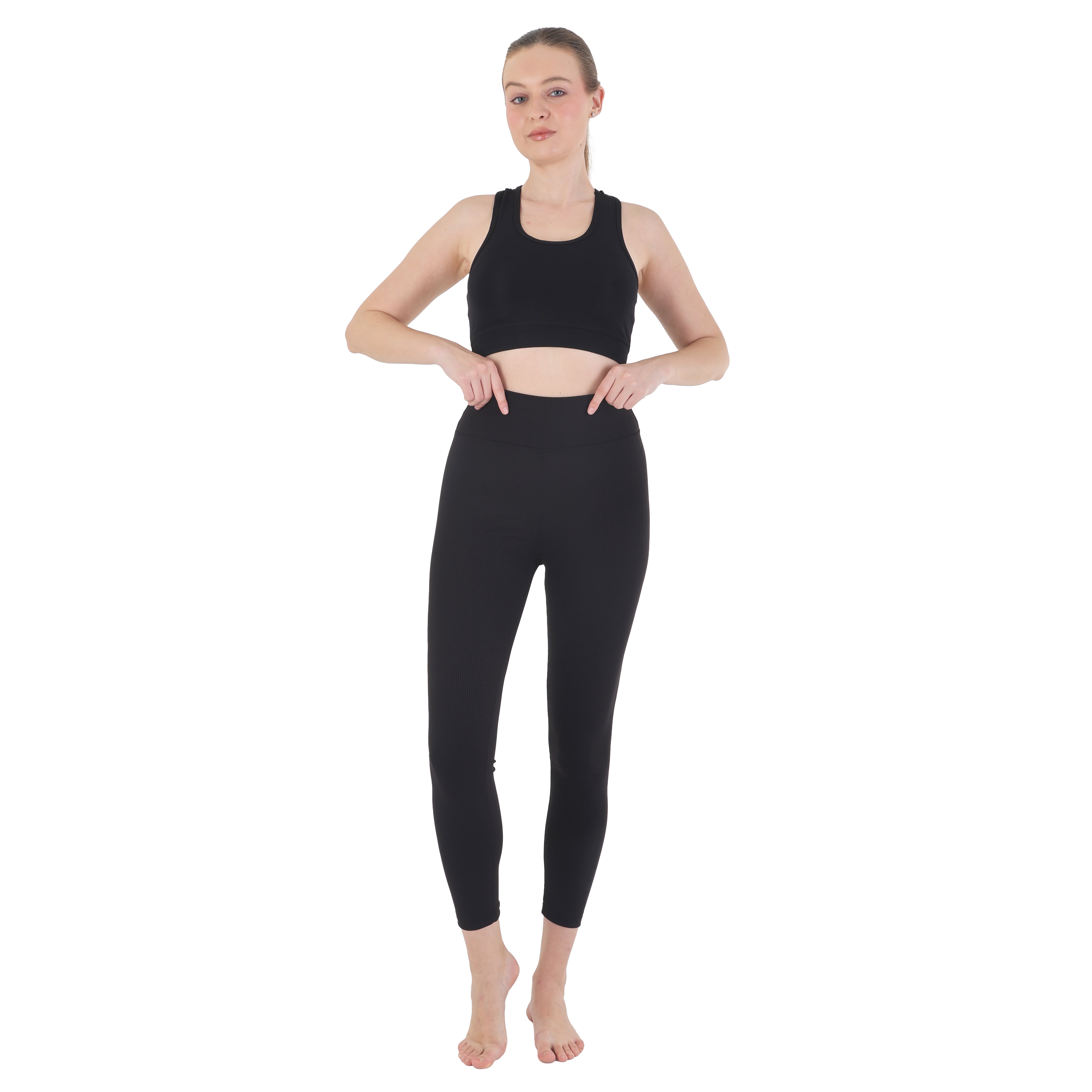 High-Waist Ribbed Seamless Leggings – Sculpting, Squat Proof & Ultra Soft Activewear