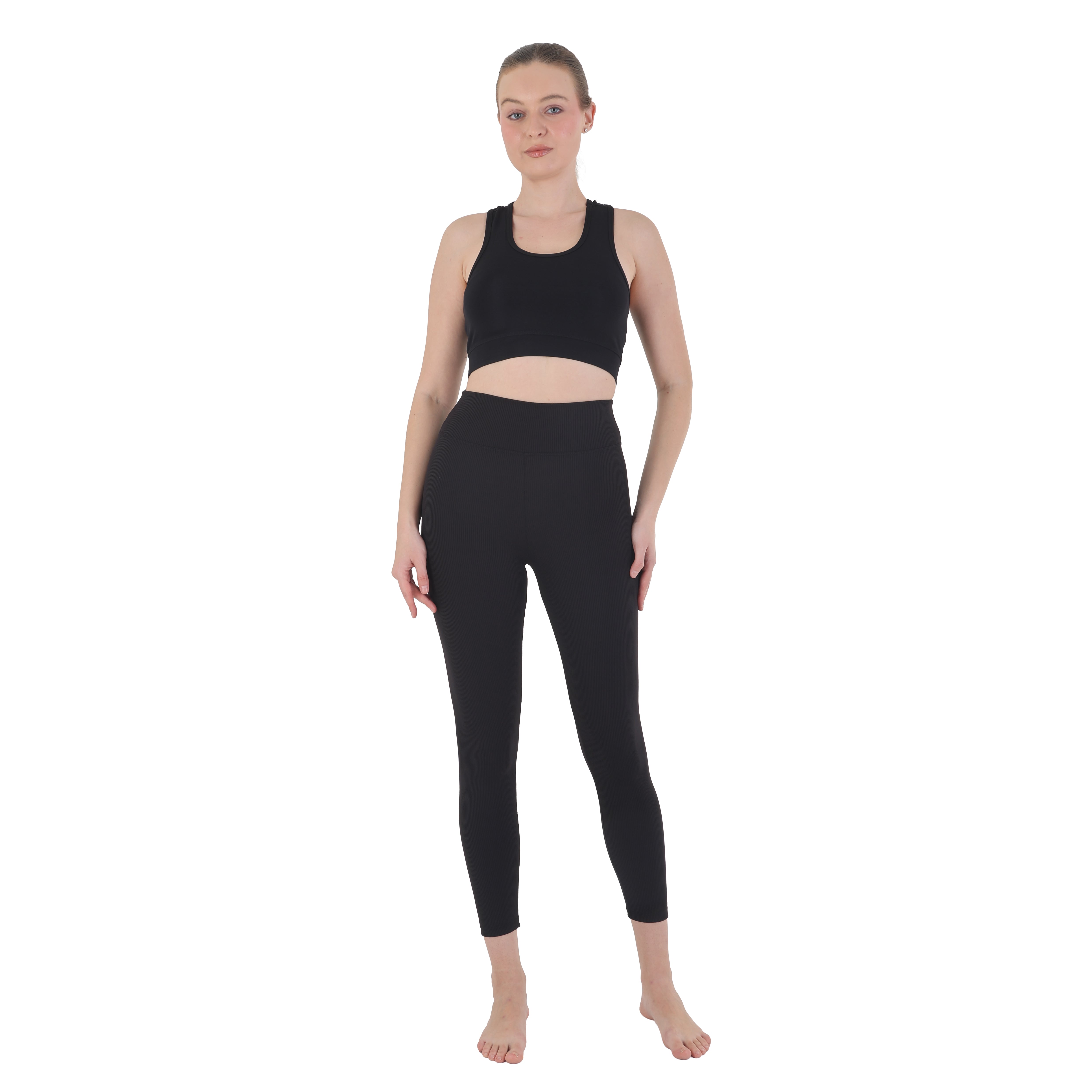 High-Waist Ribbed Seamless Leggings – Sculpting, Squat Proof & Ultra Soft Activewear