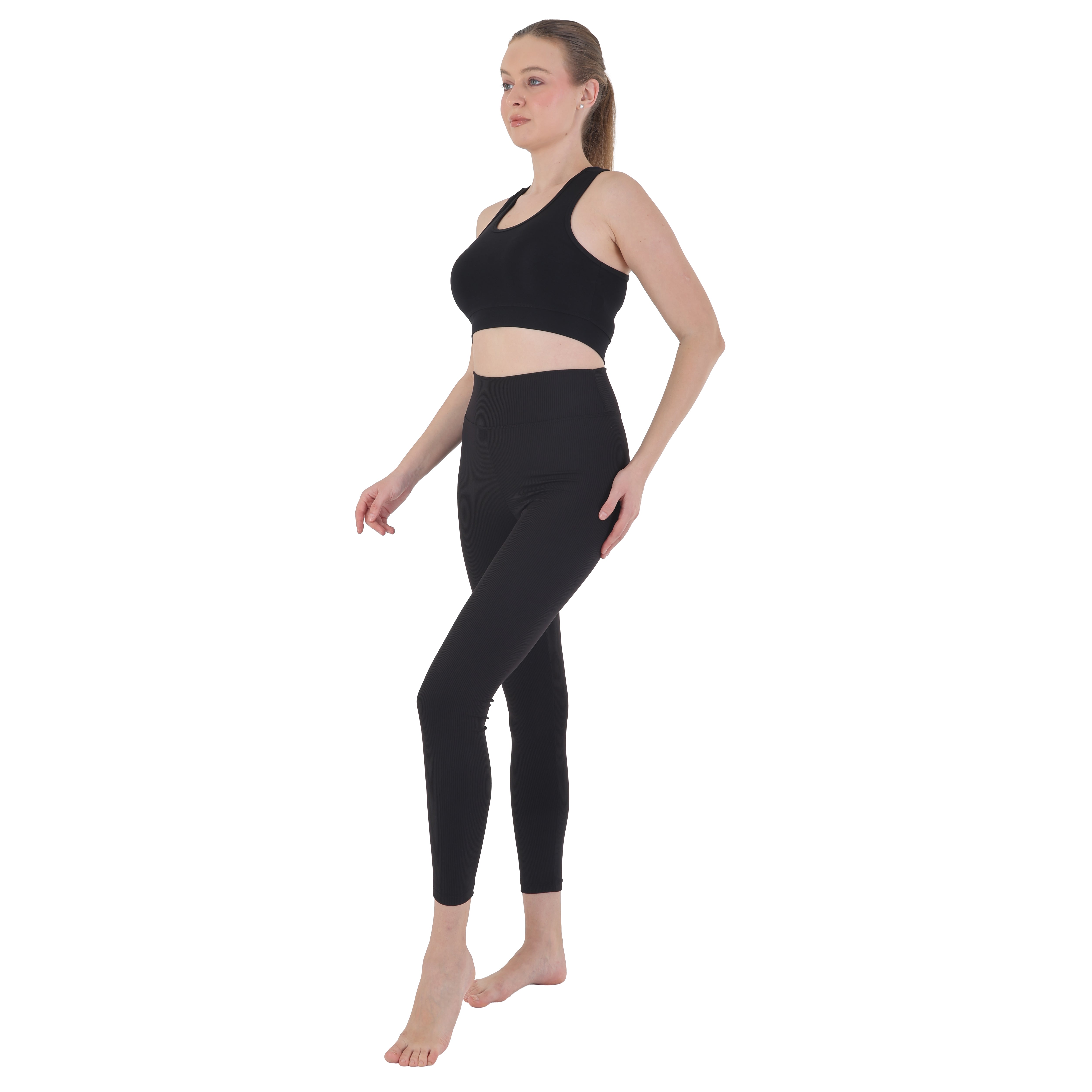 High-Waist Ribbed Seamless Leggings – Sculpting, Squat Proof & Ultra Soft Activewear