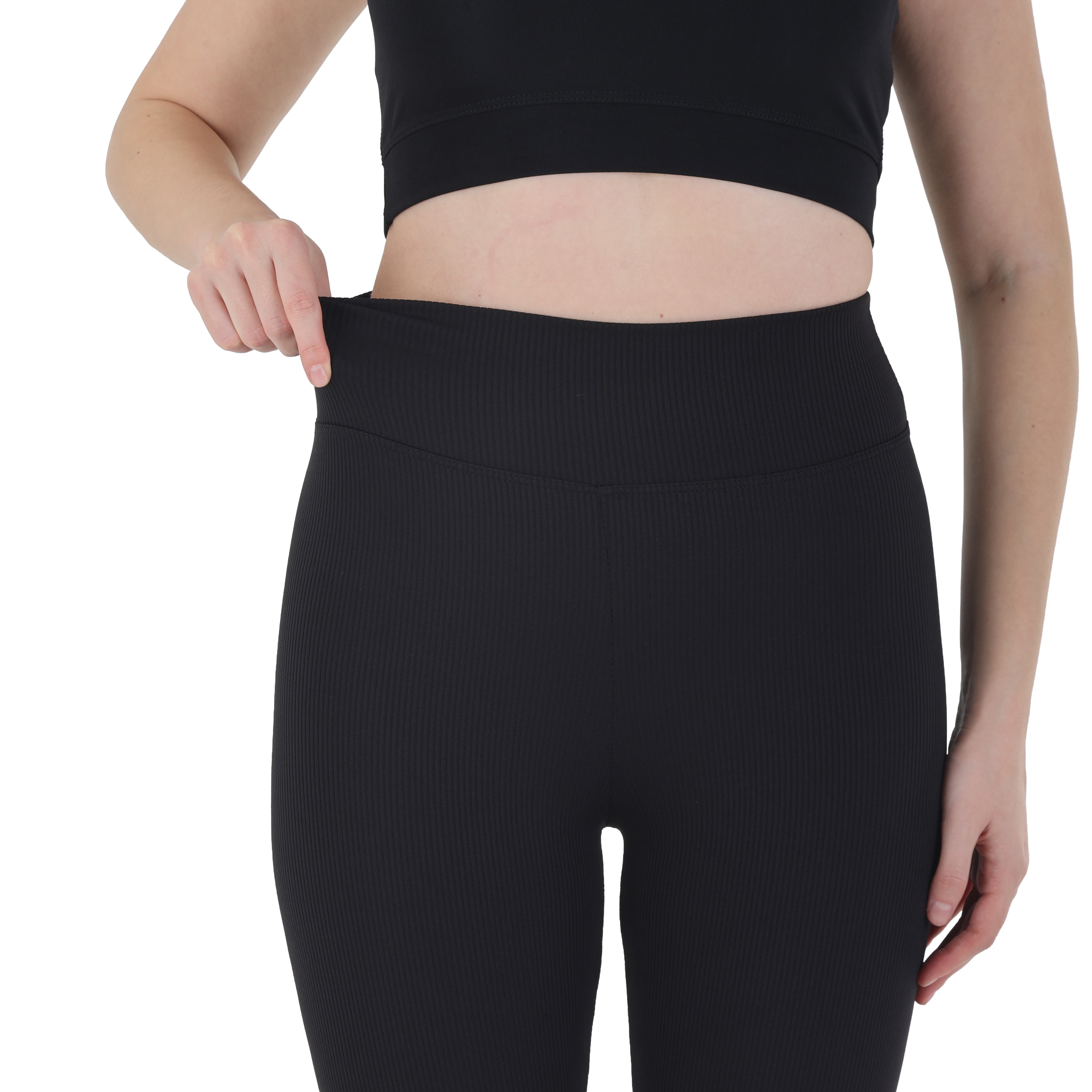 High-Waist Ribbed Seamless Leggings – Sculpting, Squat Proof & Ultra Soft Activewear
