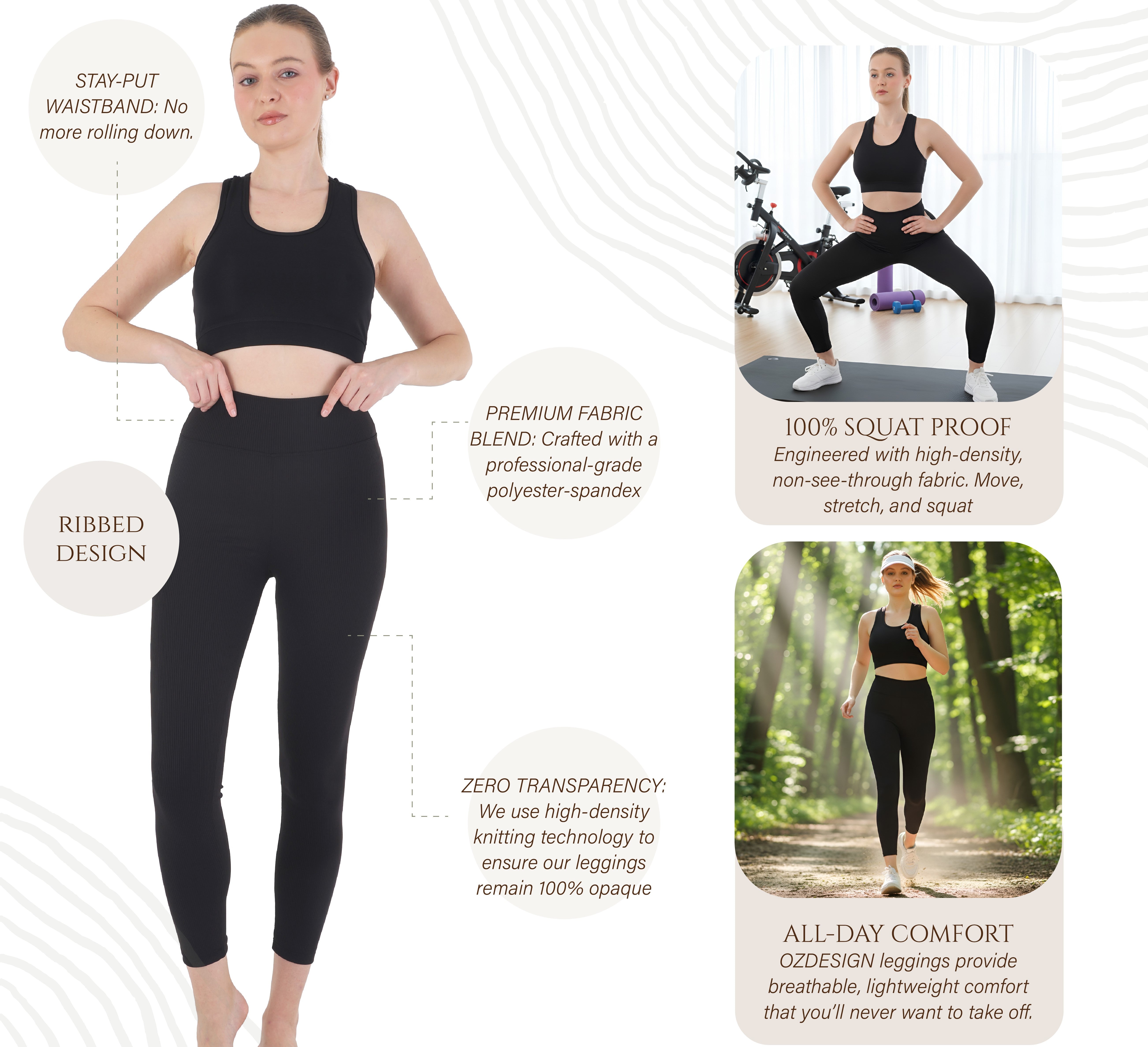 High-Waist Ribbed Seamless Leggings – Sculpting, Squat Proof & Ultra Soft Activewear