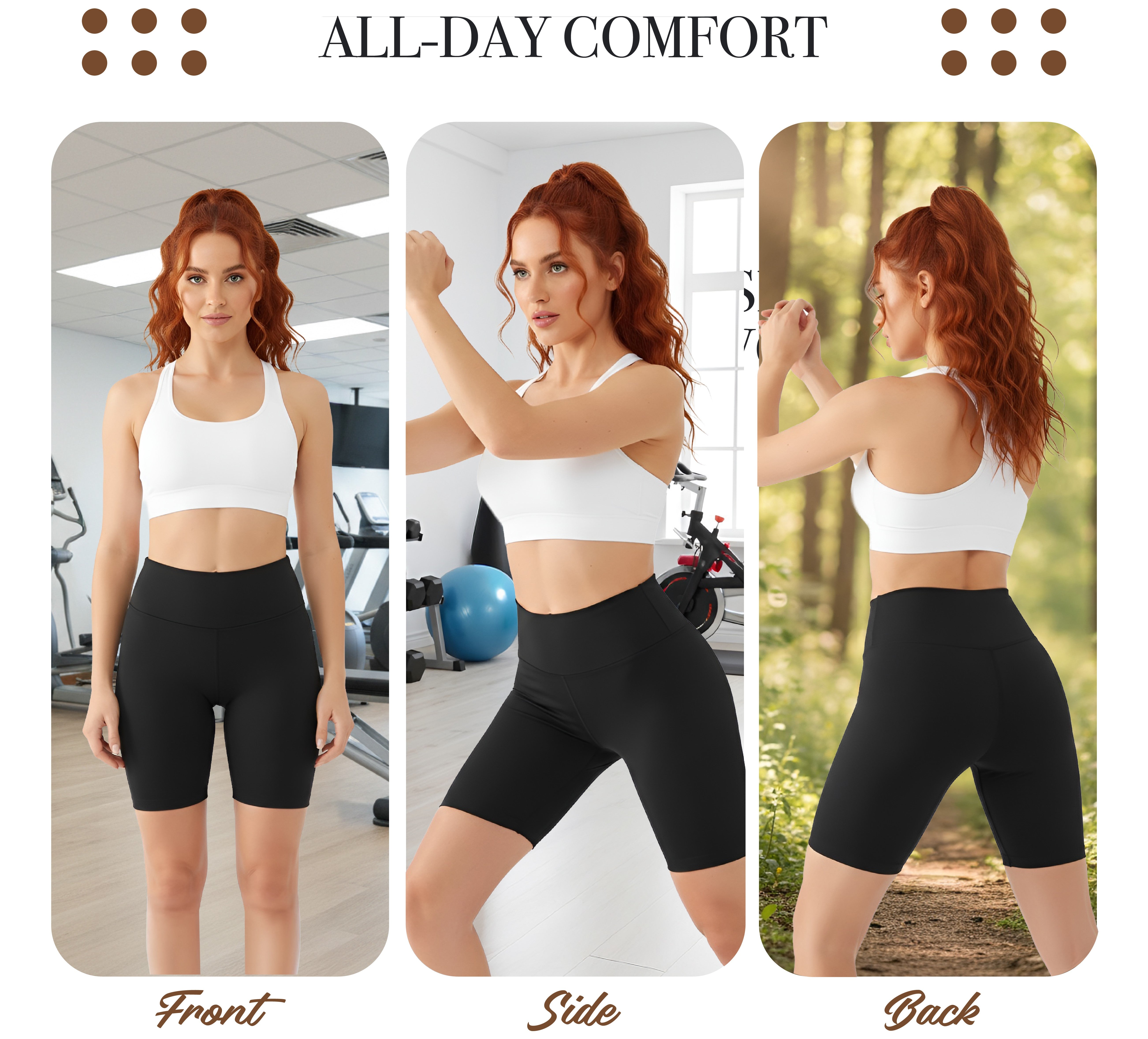 OZDESIGN Women’s High Waisted Biker Shorts – Squat Proof, Non See Through, Stretchy Gym Yoga Shorts for Workout, Running & Everyday Wear