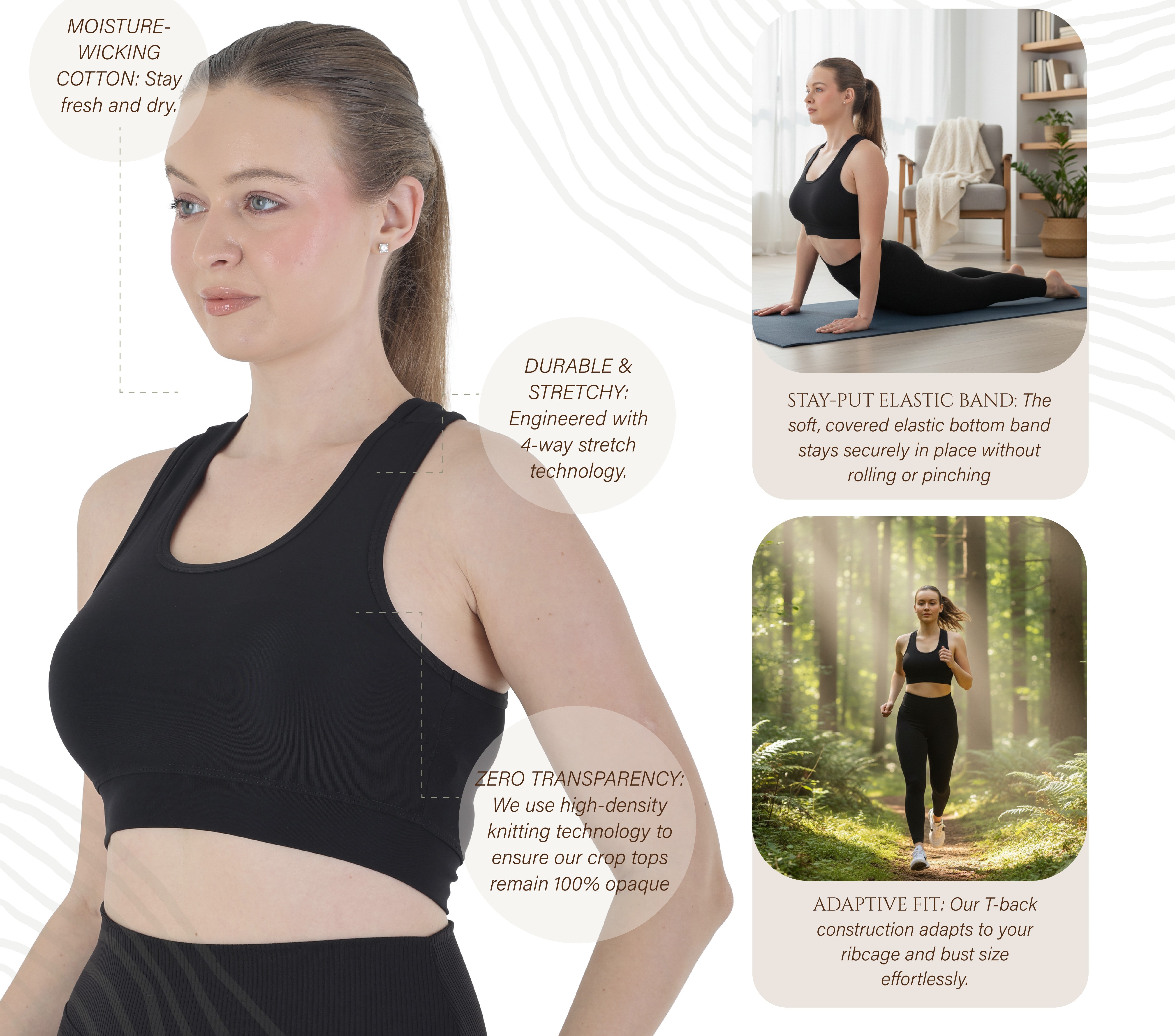 Women’s Seamless Sports Bra – Medium Support, Breathable Racerback for Gym, Yoga & Everyday Wear